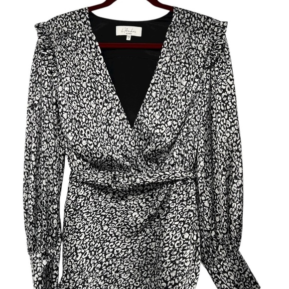 L’Academie Revolve Joyce Abstract Cheetah Long Sleeve Mini Dress Women’s Medium - Picture 6 of 10